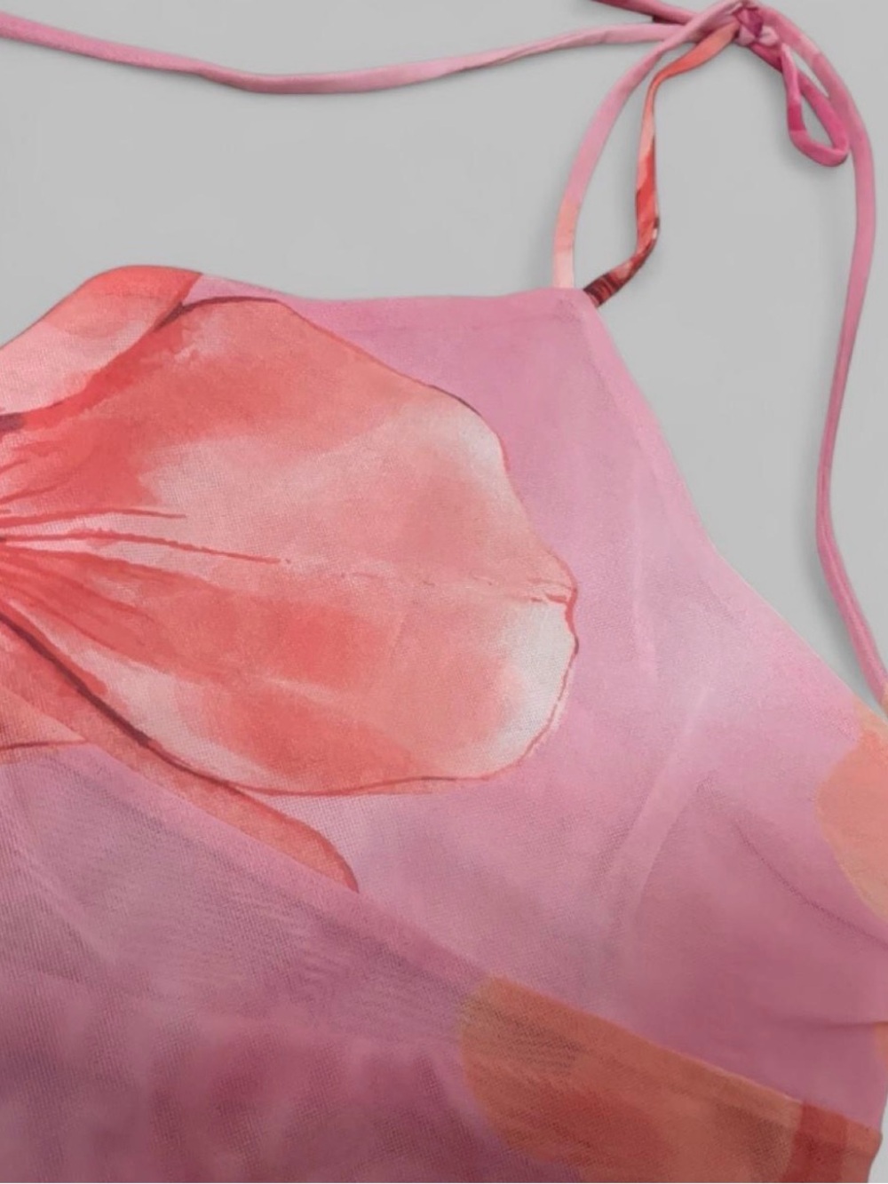 Pink Floral Halter Top - Picture 3 of 4